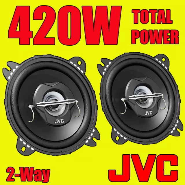 JVC 420W TOTAL 4 INCH 10cm 2-WAY CAR/VAN DOOR/SHELF COAXIAL SPEAKERS OPEN-BOX