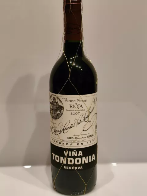 Botella Vino VIÑA TONDONIA 2007 RESERVA TINTO DE LAS BODEGAS LÓPEZ HEREDIA