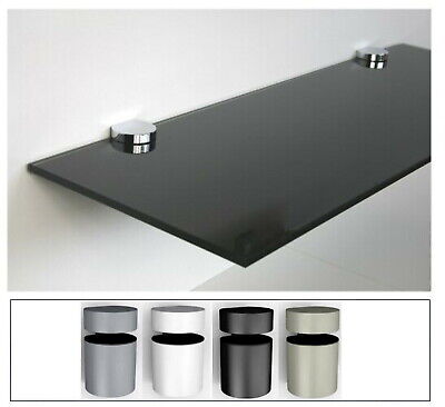 Wandregal Glas ESG schwarz 10 Größen Klemmleiste Aluminium silbern Board Regal 
