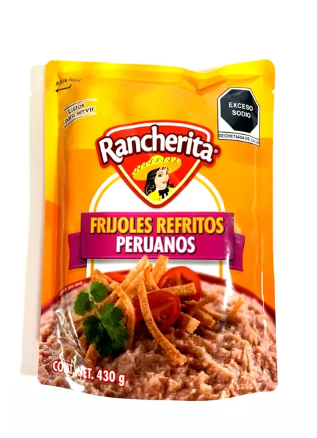 4-Pk Rancherita Frijoles Refritos Peruanos Refried Peruvian Beans 430g/15.1oz