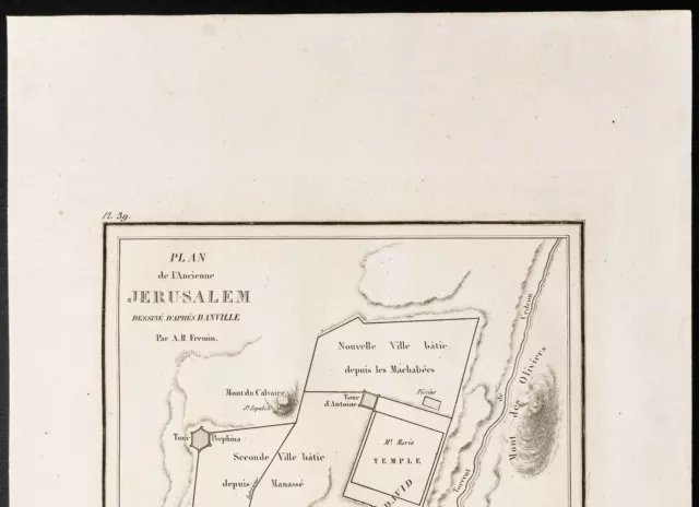 1844 - Karte Von L' Antik Jerusalem - Gravur Antik 2