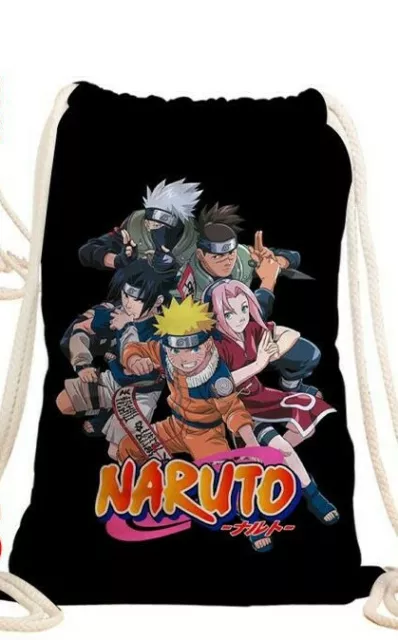 Naruto School Library Book Bag Drawstring Handbag Ninja Shinobi Anime Gaming AUS