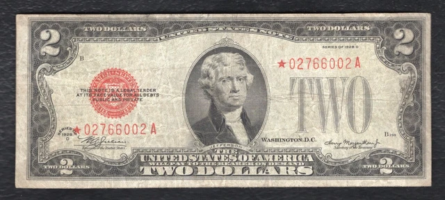 Fr. 1505* 1928-D $2 Two Dollars *Star* Legal Tender United States Note