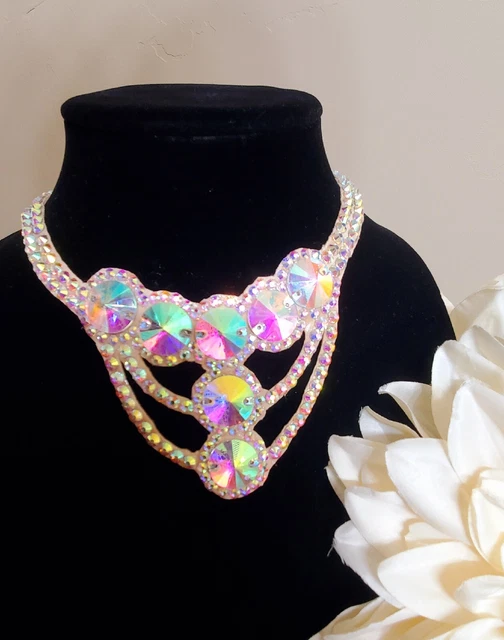 Necklace Crystals AB Ballroom Dance Jewelry Accessories  