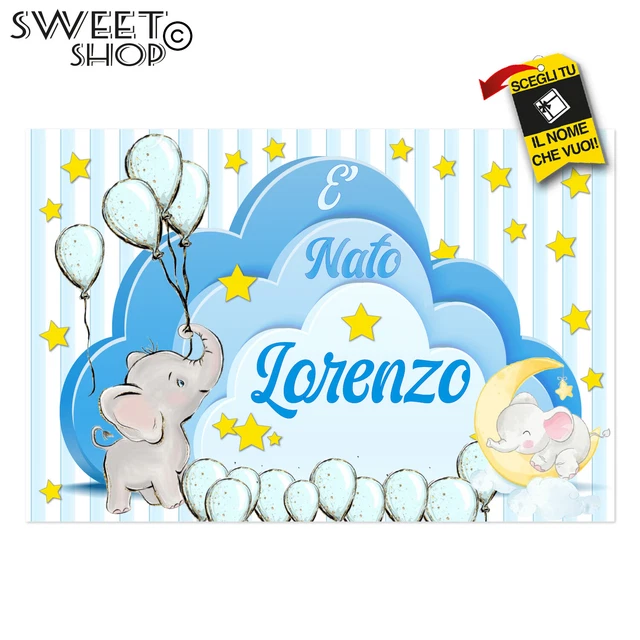 Striscione Benvenuto Neonato Per Baby Shower - In Cartone Glitterato, Decorazioni Con Stelle E Cuori, Rosa Per Bambina - Foto 9
