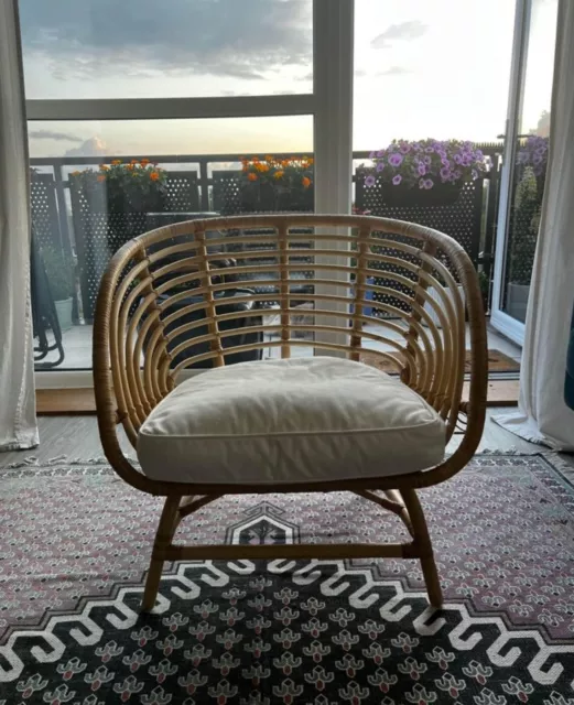 https://www.picclickimg.com/bIwAAOSw~wZksFhy/IKEA-BUSKBO-Rattan-Chair-DJUPVIK-Cushion-in.webp