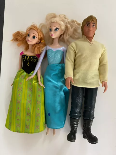 Disney Frozen Doll Bundle Kristoff Anna Elsa Dolls