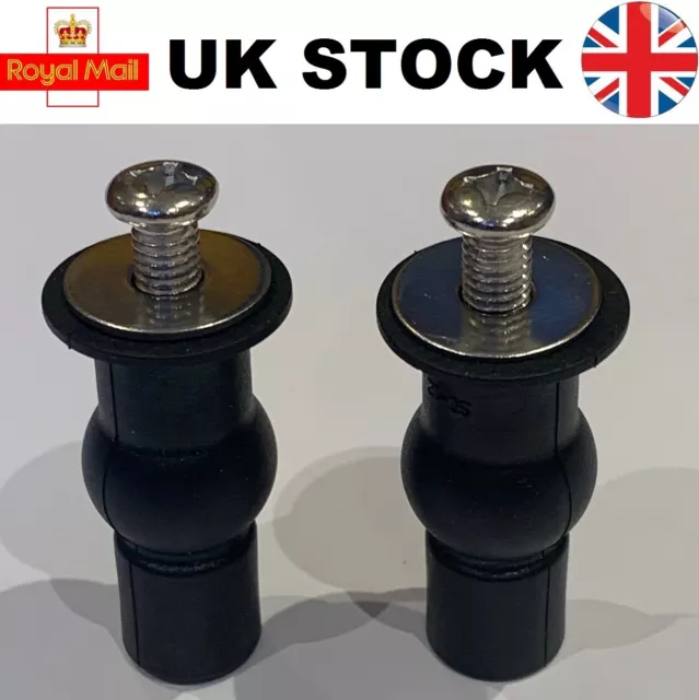 Toilet Seat Top Fix Seat Hinge Hole Fixings Well Nut Screw Rubber Back to Wall