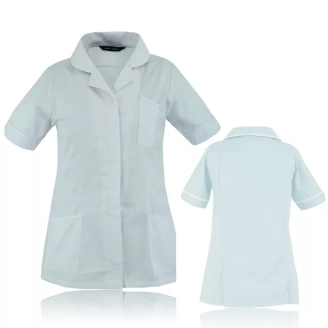 Womens Ladies Healthcare Hospital Nurse Collared Top Tunic Dress Work Uniform UK