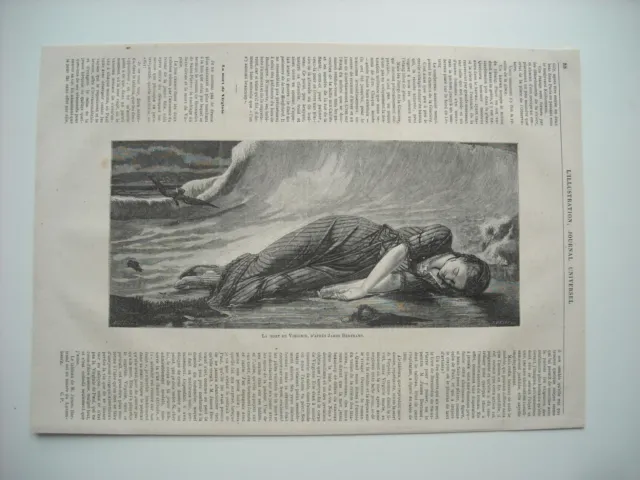 Gravure 1873. La Mort De Virginie. D’apres Le Tableau Dem. James Bertrand. Expli