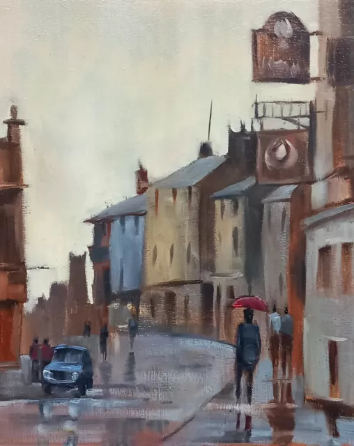 ORIGINAL  landscape oil painting the  the old town by natasha arnold