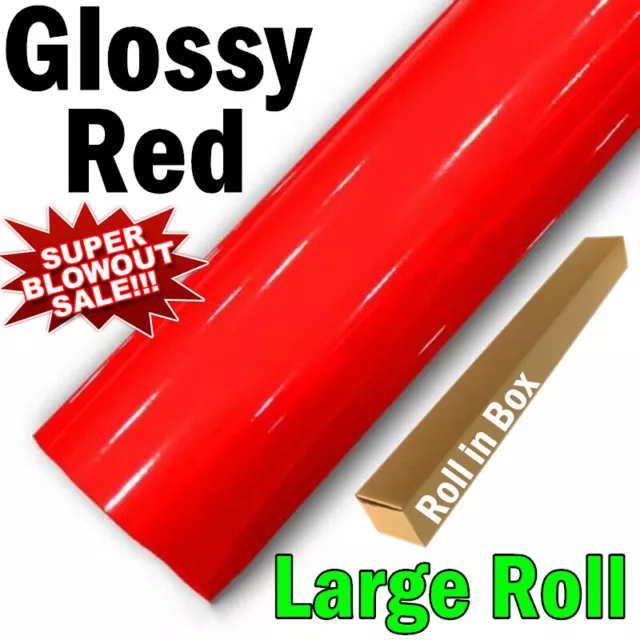 Large Roll Glossy Gloss Red Car Vinyl Wrap Sticker Stickers Decals Red Tint Film