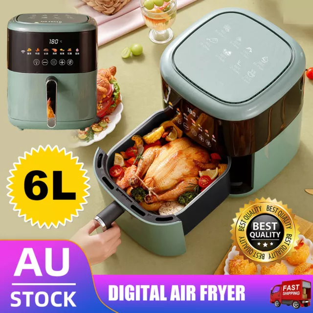 6L Air Fryer Healthy Cooker Oven Fryers LED Airfryer Oil Free Kitchen Kits 1350W