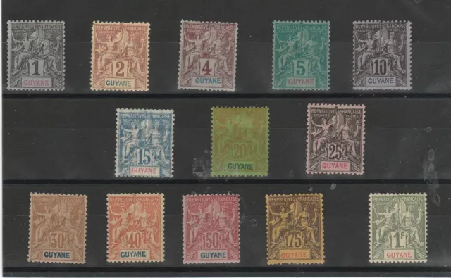 Guyana Französisch Guyana 1892 Allegorien 16 Mlh Yv 30-42 MF51718