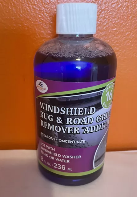 Windshield Bug & Road Grime Remover Additive 4 Seasons Concentrate 8oz Makes 16G