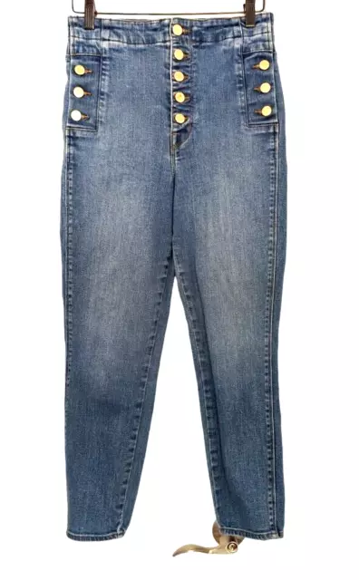 J Brand Natasha Sky High blue jeans sz 26 skinny cropped Pioneer sexy rocker