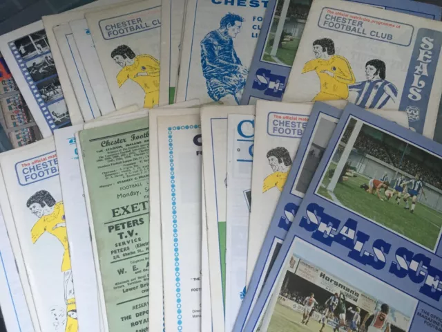 Chester City HOME programmes 1960s 1970s 1980s 1990s League & Cup