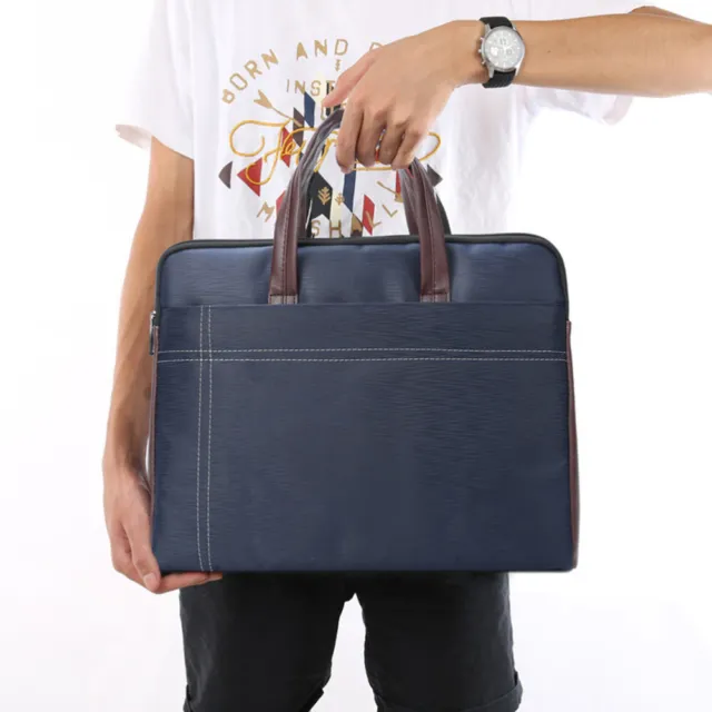 Business Custom A4 Zipper Men Briefcase Document Bags High Capacity Portable