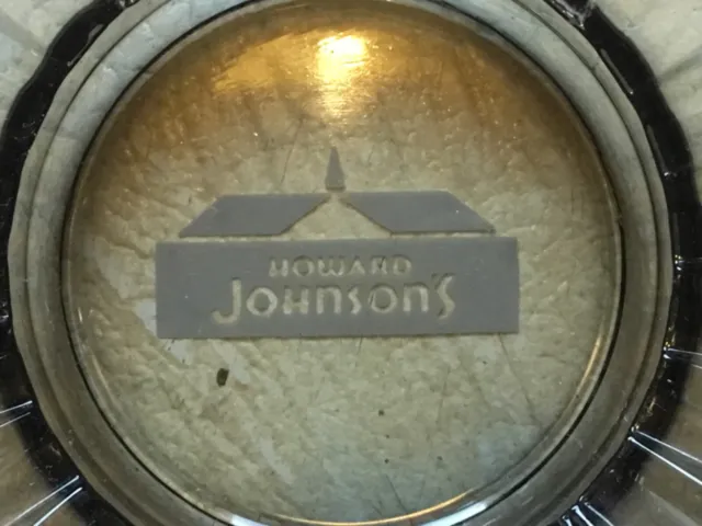 Vintage Smoked Glass Howard Johnson hotel/motel Ashtray w/ Pie Crust Shaped Rim