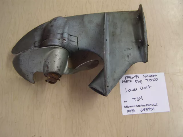 1946-49 Johnson Seahorse TD 20 5 HP Outboard Lower Unit T64