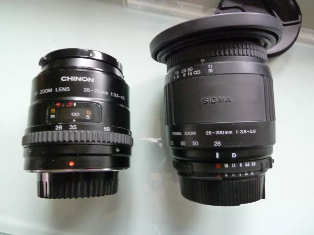 2 Objektive - Nikon Sigma 28-200mm - Chinon 28-70mm Macro -