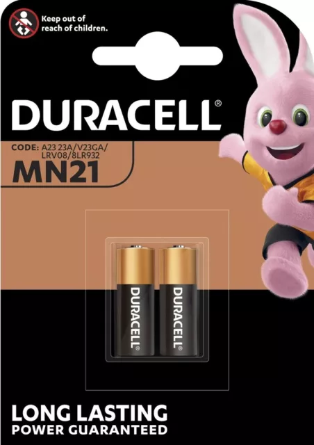 2 x Duracell MN21 12V Batterie Knopfzelle 23GA L1028 LRV08 - 1 x 2er Blister