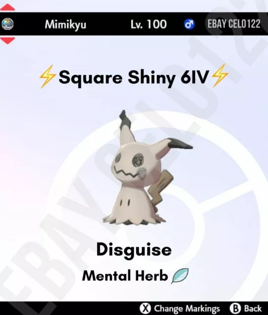 6IV Shiny Mimikyu Pokemon Scarlet and Violet