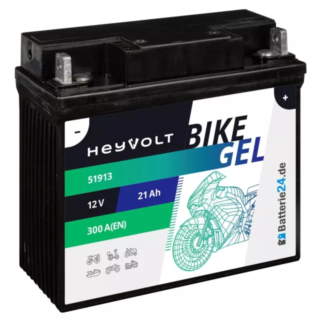 GEL Motorradbatterie 12V 21Ah 51913 BMW R850 R1100 R1150 GS K1200 mit ABS 52001