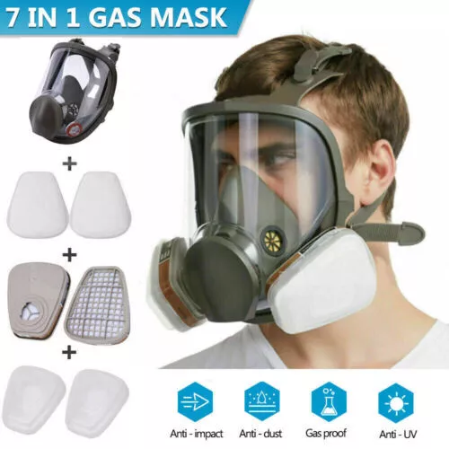 7 in1 Full Face Mask For 6800 Series Gas Painting Spray Protection Respirator