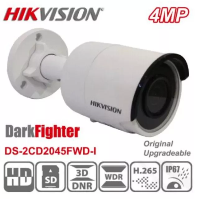 HIKvision DarkFighter DS-2CD2045FWD-I 2.8mm 4MP H.265+ Bullet Network Camara New