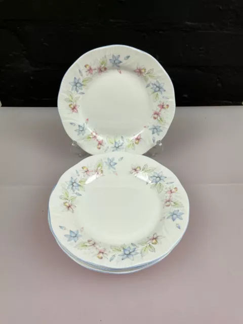 5 x Queens Fine China Claire Tea / Side Plates 16 cm Wide Set