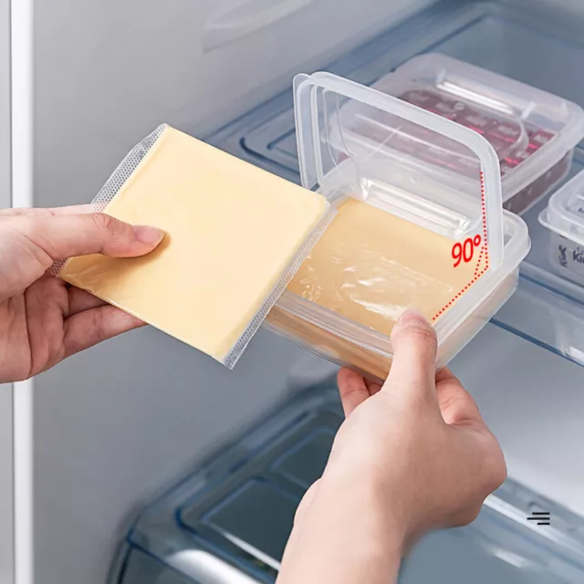 1pc Flip-Top Butter Block Clear Storage Box Kühlschrank Fruchtbehälter behalt-EL