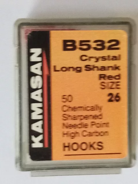 kamasan B 532 box of 50 size 26 fishing hooks.