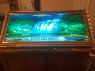 Motion & Sound Framed Photo Of Water Falls & Bird Sounds Apprx 30 × 18