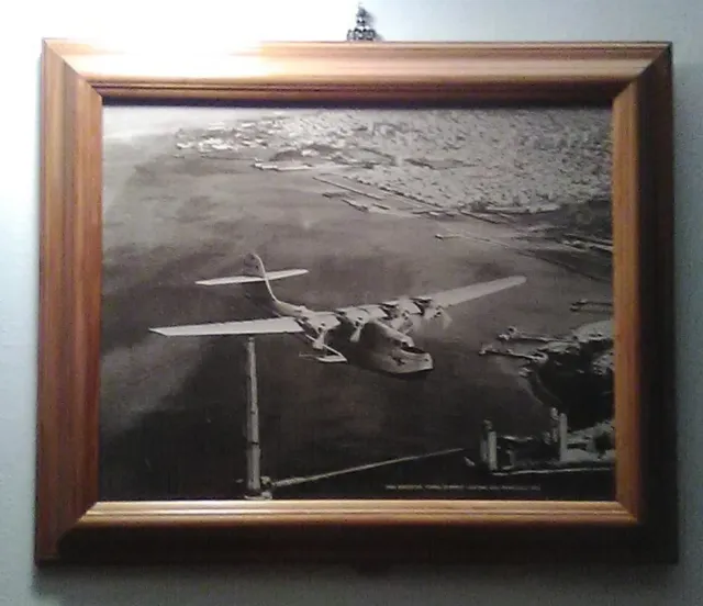 Pan American "China Clipper" Leaving San Francisco 1936 Photo in Frame