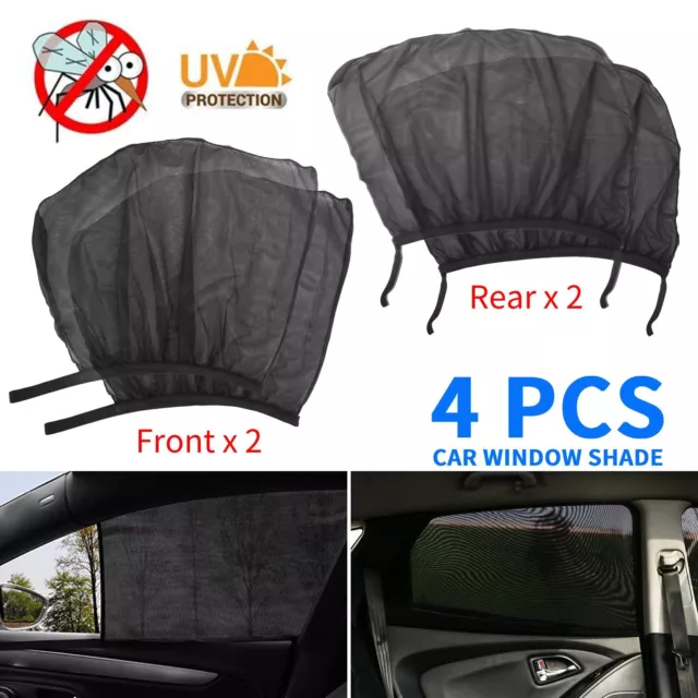 4Pcs Car Side Window Sun Shade Cover Visor Mesh Shield UV Block Screen For SUV