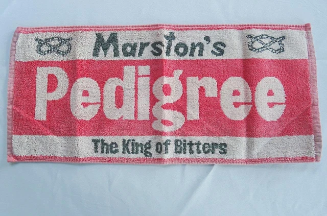 Vintage Bar Towel Marstons Pedigree Bitter 1970s Breweriana Advertising 70s 80s