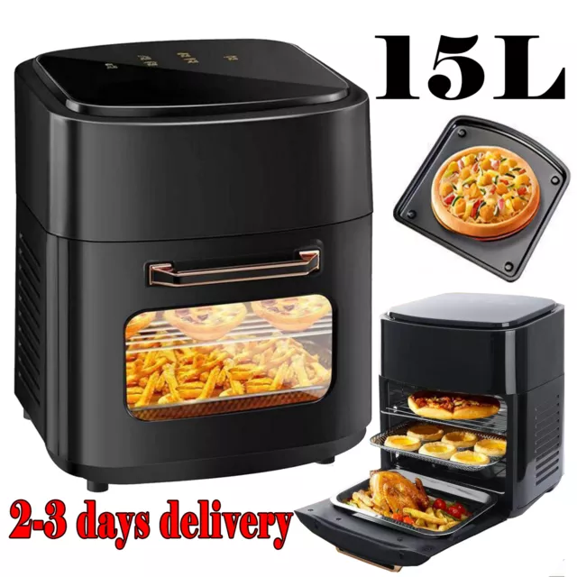 15L Air Fryer 3 Layer Cooker Ovens Low Fat Healthy Oil free Frying Kitchen LCD