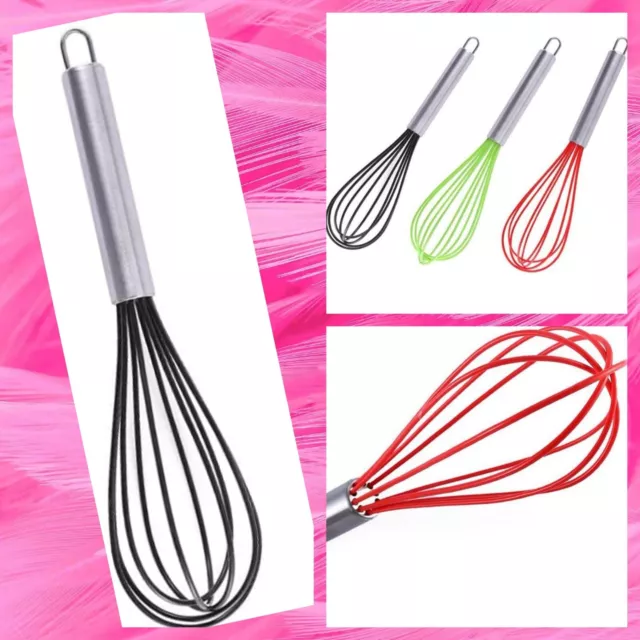 Amazon Commercial Stainless Steel Silicone Non-stick Coated Whisk 12 In /30.5 Cm