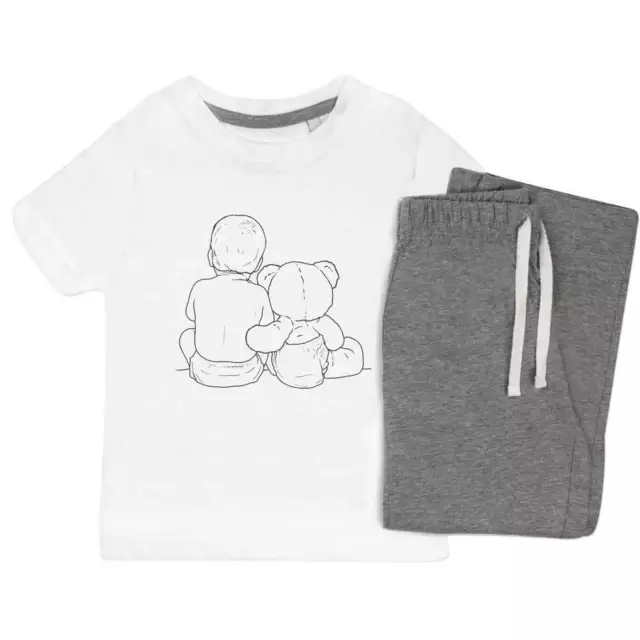'Baby & Teddy Bear' Kids Nightwear / Pyjama Set (KP034534)