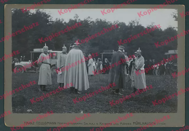 Foto Kaisermanöver Wilhelm II. Generalstab Auto Mercedes-Benz Mergentheim 1909!!