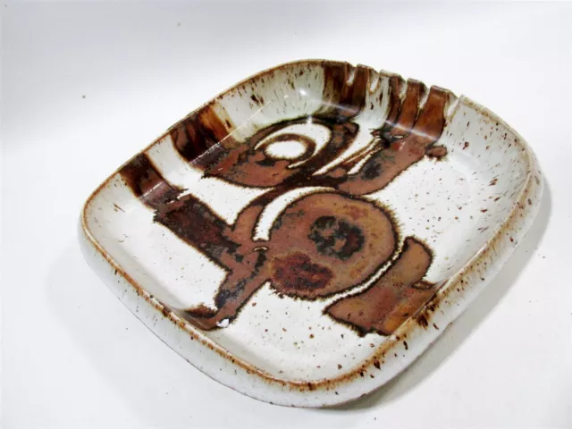 Midcentury Ceramic Arts Calgary Abstract Lg Table Cigar Ashtray Studio Pottery