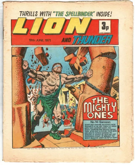 Lion and Thunder comic 19th June 1971 Zip Nolan, Carson's Cubs - combined P&P