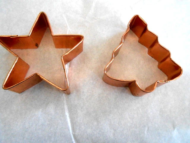 Kitchen Collectibles Copper Cookie Cutter Heavy Duty Star & Tree