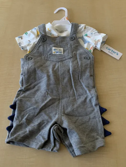 NWT Carters 2 Piece Set SS Overalls I’m A Really Big Deal Baby Size 12m BB2