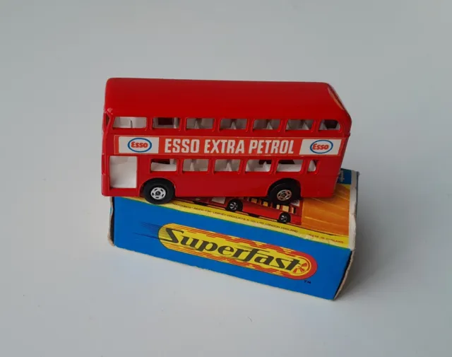 Matchbox Superfast 74A Daimler Bus ESSO 1970-1972 Spielzeugfahrzeug Vintage OVP