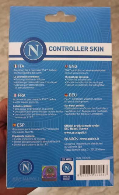 CONTROLLER SKIN PS4 - NAPOLI - Licenza ufficiale - Guscio protettivo + adesivi 2