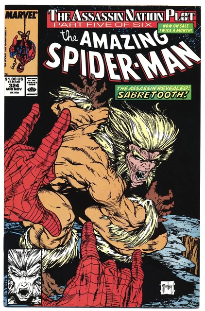 AMAZING SPIDER-MAN #324 F, McFarlane Direct Marvel Comics 1989 Stock Image