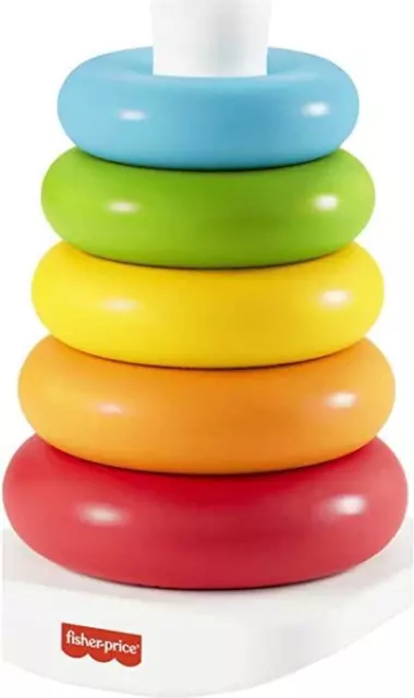 Fisher Price Eco Rock A Stack 5 bunte Ringe & Fledermaus an Rocker Base Stapelspielzeug