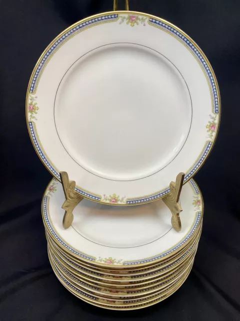 (2) Noritake China DORIS 7.75” Side Plate Bread Dessert | Floral & Gold | JAPAN